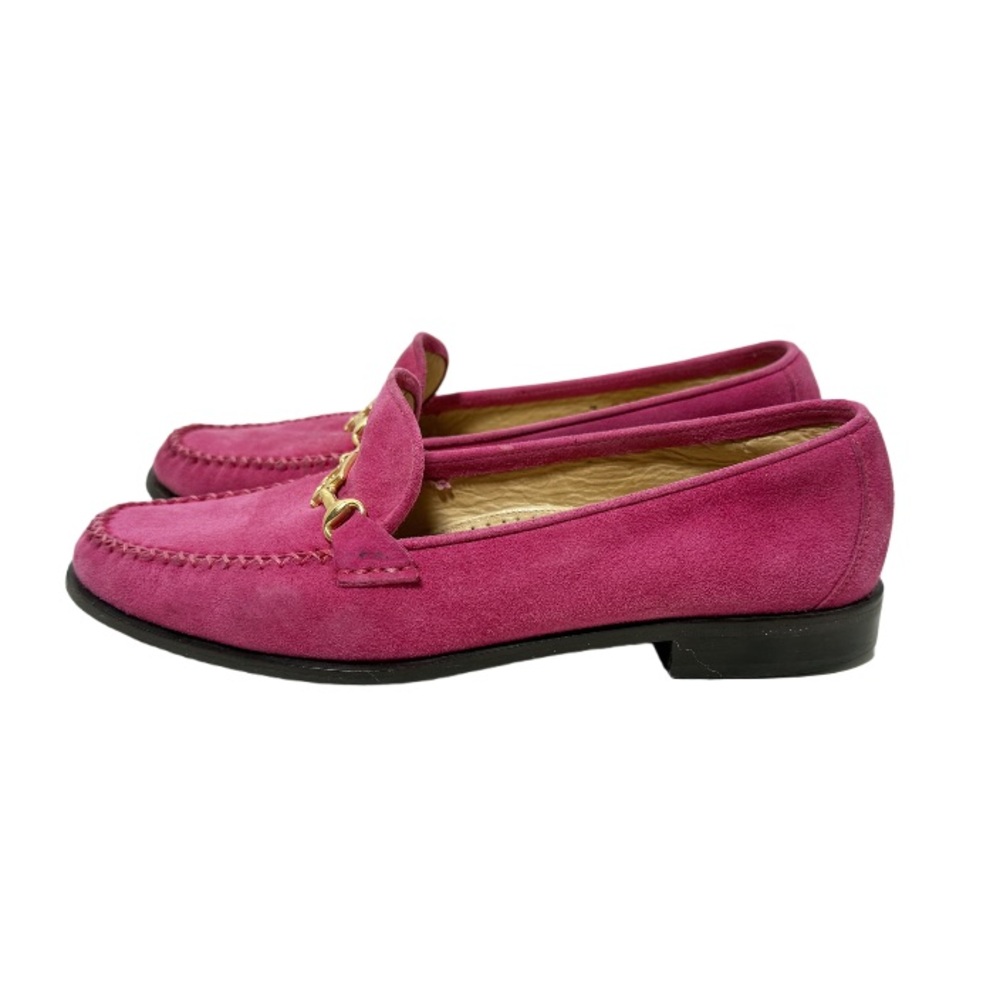 ESCADA | Handsewn Italian Moccasins Loafers Pink Suede Office Career Preppy VTG - Picture 4 of 16